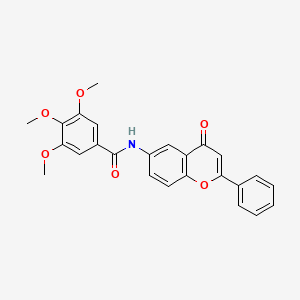 molecular formula C25H21NO6 B11274660 3,4,5-trimethoxy-N-(4-oxo-2-phenyl-4H-chromen-6-yl)benzamide 