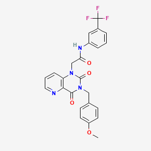 molecular formula C24H19F3N4O4 B11274684 2-(3-(4-methoxybenzyl)-2,4-dioxo-3,4-dihydropyrido[3,2-d]pyrimidin-1(2H)-yl)-N-(3-(trifluoromethyl)phenyl)acetamide 