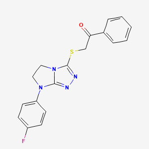 2-((7-(4-fluorophenyl)-6,7-dihydro-5H-imidazo[2,1-c][1,2,4]triazol-3-yl)thio)-1-phenylethanone