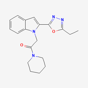 2-(2-(5-ethyl-1,3,4-oxadiazol-2-yl)-1H-indol-1-yl)-1-(piperidin-1-yl)ethanone