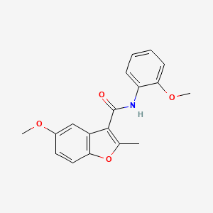 molecular formula C18H17NO4 B11274719 5-methoxy-N-(2-methoxyphenyl)-2-methyl-1-benzofuran-3-carboxamide 