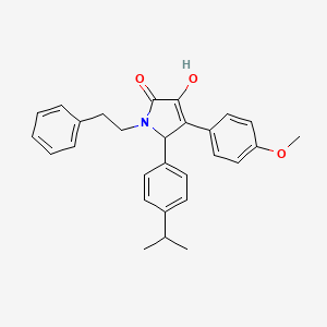 3-hydroxy-4-(4-methoxyphenyl)-1-(2-phenylethyl)-5-[4-(propan-2-yl)phenyl]-1,5-dihydro-2H-pyrrol-2-one