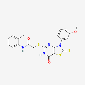 2-((3-(3-methoxyphenyl)-7-oxo-2-thioxo-2,3,6,7-tetrahydrothiazolo[4,5-d]pyrimidin-5-yl)thio)-N-(o-tolyl)acetamide