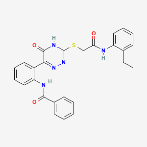 N-{2-[3-({[(2-Ethylphenyl)carbamoyl]methyl}sulfanyl)-5-oxo-4,5-dihydro-1,2,4-triazin-6-YL]phenyl}benzamide