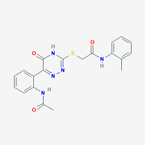 2-{[6-(2-Acetamidophenyl)-5-oxo-4,5-dihydro-1,2,4-triazin-3-YL]sulfanyl}-N-(2-methylphenyl)acetamide