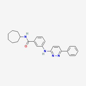 molecular formula C24H26N4O B11274825 N-cycloheptyl-3-[(6-phenylpyridazin-3-yl)amino]benzamide 