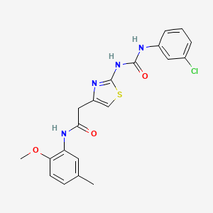 2-(2-(3-(3-chlorophenyl)ureido)thiazol-4-yl)-N-(2-methoxy-5-methylphenyl)acetamide