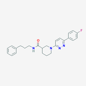 molecular formula C25H27FN4O B11274847 1-[6-(4-fluorophenyl)pyridazin-3-yl]-N-(3-phenylpropyl)piperidine-3-carboxamide 