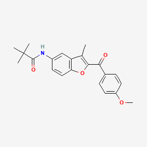 N-[2-(4-methoxybenzoyl)-3-methyl-1-benzofuran-5-yl]-2,2-dimethylpropanamide