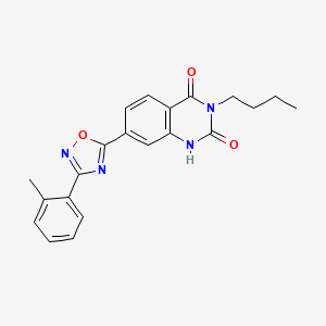 molecular formula C21H20N4O3 B11274898 3-butyl-7-[3-(2-methylphenyl)-1,2,4-oxadiazol-5-yl]quinazoline-2,4(1H,3H)-dione 