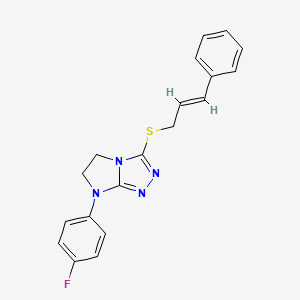 3-(cinnamylthio)-7-(4-fluorophenyl)-6,7-dihydro-5H-imidazo[2,1-c][1,2,4]triazole