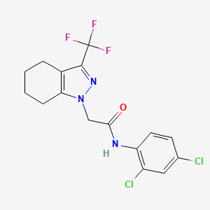 molecular formula C16H14Cl2F3N3O B11274915 N-(2,4-dichlorophenyl)-2-[3-(trifluoromethyl)-4,5,6,7-tetrahydro-1H-indazol-1-yl]acetamide 