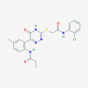 N-{2-[3-({[(2-Chlorophenyl)carbamoyl]methyl}sulfanyl)-5-oxo-4,5-dihydro-1,2,4-triazin-6-YL]-4-methylphenyl}propanamide