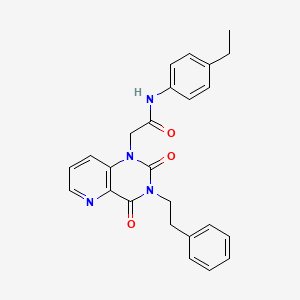 molecular formula C25H24N4O3 B11274927 2-(2,4-dioxo-3-phenethyl-3,4-dihydropyrido[3,2-d]pyrimidin-1(2H)-yl)-N-(4-ethylphenyl)acetamide 