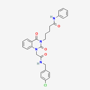 5-(1-(2-((4-chlorobenzyl)amino)-2-oxoethyl)-2,4-dioxo-1,2-dihydroquinazolin-3(4H)-yl)-N-phenylpentanamide