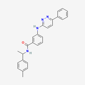 molecular formula C26H24N4O B11274939 N-[1-(4-methylphenyl)ethyl]-3-[(6-phenylpyridazin-3-yl)amino]benzamide 