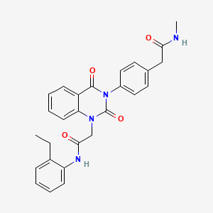 N-(2-ethylphenyl)-2-(3-(4-(2-(methylamino)-2-oxoethyl)phenyl)-2,4-dioxo-3,4-dihydroquinazolin-1(2H)-yl)acetamide