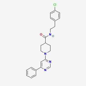 molecular formula C24H25ClN4O B11274960 N-[2-(4-chlorophenyl)ethyl]-1-(6-phenylpyrimidin-4-yl)piperidine-4-carboxamide 