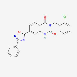 3-(2-chlorobenzyl)-7-(3-phenyl-1,2,4-oxadiazol-5-yl)quinazoline-2,4(1H,3H)-dione