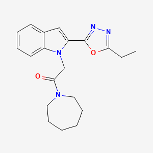 1-(azepan-1-yl)-2-(2-(5-ethyl-1,3,4-oxadiazol-2-yl)-1H-indol-1-yl)ethanone