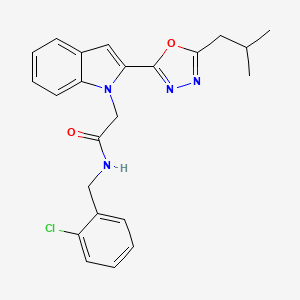 N-(2-chlorobenzyl)-2-(2-(5-isobutyl-1,3,4-oxadiazol-2-yl)-1H-indol-1-yl)acetamide