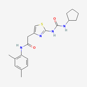 molecular formula C19H24N4O2S B11274987 2-(2-(3-cyclopentylureido)thiazol-4-yl)-N-(2,4-dimethylphenyl)acetamide 