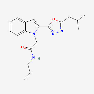 molecular formula C19H24N4O2 B11274992 2-(2-(5-isobutyl-1,3,4-oxadiazol-2-yl)-1H-indol-1-yl)-N-propylacetamide 