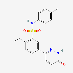 molecular formula C19H19N3O3S B11274996 2-ethyl-N-(4-methylphenyl)-5-(6-oxo-1,6-dihydropyridazin-3-yl)benzenesulfonamide 