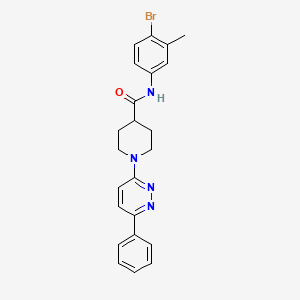 molecular formula C23H23BrN4O B11275023 N-(4-bromo-3-methylphenyl)-1-(6-phenylpyridazin-3-yl)piperidine-4-carboxamide 