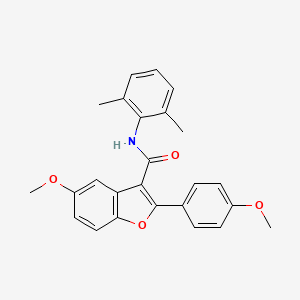 molecular formula C25H23NO4 B11275031 N-(2,6-dimethylphenyl)-5-methoxy-2-(4-methoxyphenyl)-1-benzofuran-3-carboxamide 