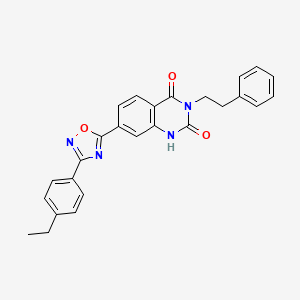 7-(3-(4-ethylphenyl)-1,2,4-oxadiazol-5-yl)-3-phenethylquinazoline-2,4(1H,3H)-dione