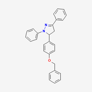 molecular formula C28H24N2O B11275094 5-[4-(benzyloxy)phenyl]-1,3-diphenyl-4,5-dihydro-1H-pyrazole 