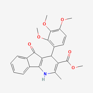 molecular formula C24H23NO6 B11275106 methyl 5-hydroxy-2-methyl-4-(2,3,4-trimethoxyphenyl)-4H-indeno[1,2-b]pyridine-3-carboxylate 