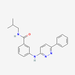 molecular formula C21H22N4O B11275127 N-(2-methylpropyl)-3-[(6-phenylpyridazin-3-yl)amino]benzamide 