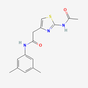 molecular formula C15H17N3O2S B11275128 2-(2-acetamidothiazol-4-yl)-N-(3,5-dimethylphenyl)acetamide 