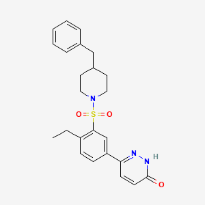 molecular formula C24H27N3O3S B11275135 6-{3-[(4-benzylpiperidin-1-yl)sulfonyl]-4-ethylphenyl}pyridazin-3(2H)-one 