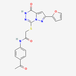 N-(4-Acetylphenyl)-2-{[2-(furan-2-YL)-4-oxo-4H,5H-pyrazolo[1,5-D][1,2,4]triazin-7-YL]sulfanyl}acetamide