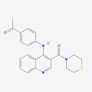 1-(4-{[3-(Thiomorpholin-4-ylcarbonyl)quinolin-4-yl]amino}phenyl)ethanone