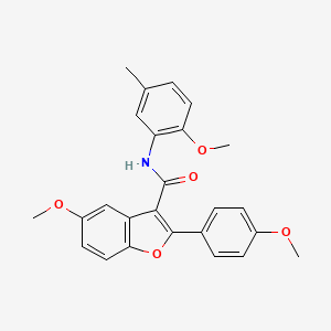 molecular formula C25H23NO5 B11275152 5-methoxy-N-(2-methoxy-5-methylphenyl)-2-(4-methoxyphenyl)-1-benzofuran-3-carboxamide 