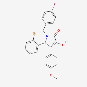 molecular formula C24H19BrFNO3 B11275175 5-(2-bromophenyl)-1-(4-fluorobenzyl)-3-hydroxy-4-(4-methoxyphenyl)-1,5-dihydro-2H-pyrrol-2-one 