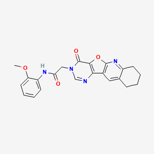 molecular formula C22H20N4O4 B11275234 N-(2-methoxyphenyl)-2-(15-oxo-17-oxa-2,12,14-triazatetracyclo[8.7.0.03,8.011,16]heptadeca-1(10),2,8,11(16),12-pentaen-14-yl)acetamide 