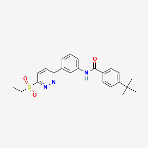 molecular formula C23H25N3O3S B11275242 4-(tert-butyl)-N-(3-(6-(ethylsulfonyl)pyridazin-3-yl)phenyl)benzamide 