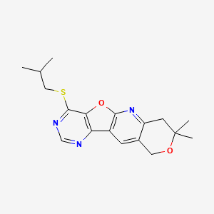 1-Isobutylsulfanyl-8,8-dimethyl-8,9-dihydro-6H-7,11-dioxa-2,4,10-triaza-benzo[b]fluorene