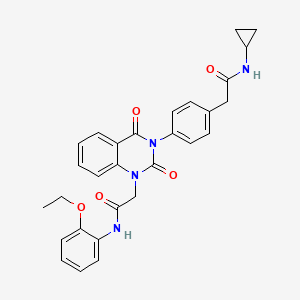 molecular formula C29H28N4O5 B11275263 N-cyclopropyl-2-[4-(1-{[(2-ethoxyphenyl)carbamoyl]methyl}-2,4-dioxo-1,2,3,4-tetrahydroquinazolin-3-yl)phenyl]acetamide 