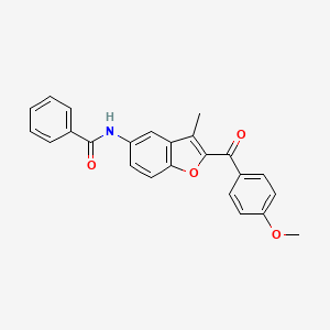 molecular formula C24H19NO4 B11275299 N-[2-(4-methoxybenzoyl)-3-methyl-1-benzofuran-5-yl]benzamide 