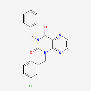 molecular formula C20H15ClN4O2 B11275306 3-benzyl-1-(3-chlorobenzyl)pteridine-2,4(1H,3H)-dione 