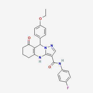 9-(4-ethoxyphenyl)-N-(4-fluorophenyl)-8-oxo-4,5,6,7,8,9-hexahydropyrazolo[5,1-b]quinazoline-3-carboxamide