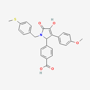 molecular formula C26H23NO5S B11275331 4-{4-hydroxy-3-(4-methoxyphenyl)-1-[4-(methylsulfanyl)benzyl]-5-oxo-2,5-dihydro-1H-pyrrol-2-yl}benzoic acid 