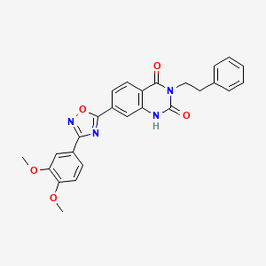 7-(3-(3,4-dimethoxyphenyl)-1,2,4-oxadiazol-5-yl)-3-phenethylquinazoline-2,4(1H,3H)-dione