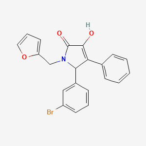 molecular formula C21H16BrNO3 B11275344 5-(3-bromophenyl)-1-(furan-2-ylmethyl)-3-hydroxy-4-phenyl-1,5-dihydro-2H-pyrrol-2-one 